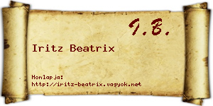 Iritz Beatrix névjegykártya